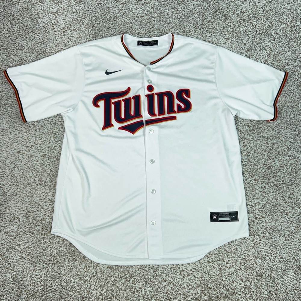 Minnesota Twins Jersey Mens XL Nike Baseball White MLB Sports Logo Fanwear Top